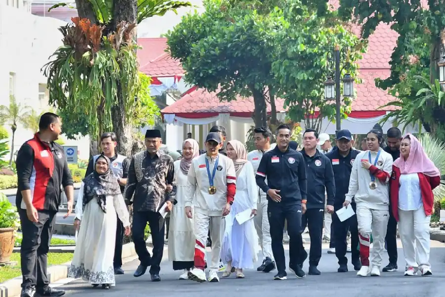Atlet Indonesia di Olimpiade Paris 2024 di Istana Merdeka, Jakarta (foto: BPMI Setpres)