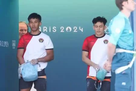 Atlet Panjat Tebing Indonesia Veddriq Leonardo Melaju ke Perempat Final Olimpiade 2024 Veddriq Leonardo, atlet panjat tebing Tim Indonesia (foto: NOC Indonesia)