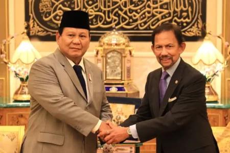 Prabowo Subianto bersama Sultan Haji Hassanal Bolkiah di Istana Nurul Iman, Brunei