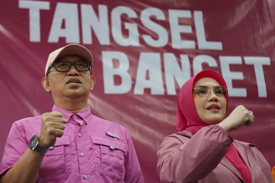 Rama Shinta Luncurkan Warna Pink dan Hashtag Tangsel Banget untuk Kampanye Pasangan calon Wali Kota dan Wakil Wali Kota Tangsel, Ruhamaben dan dr. Shinta.