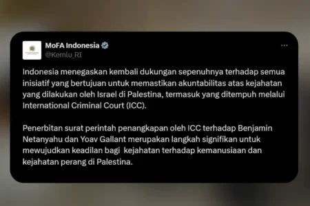 Pernyataan di akun resmi Kemlu RI di X pada Sabtu (23/11/2024)