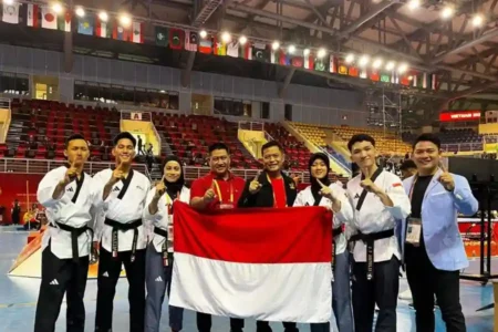 Tim Taekwondo Polri di ajang Kejuaraan Taekwondo Polisi Terbuka 2024 di Quang Ninh, Vietnam