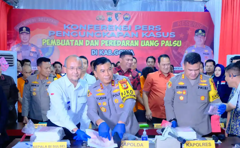 Polisi Ungkap Sindikat Uang Palsu di Gowa, 17 Tersangka Diamankan