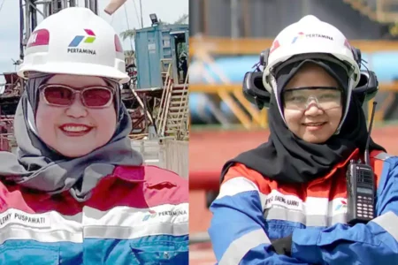Perwira PHR Tetap Siaga di Libur Nataru Demi Ketahanan Energi Nasional Dari kanan, Lenny Puspawati dan Chyntia Qorisya Daeng Rannu