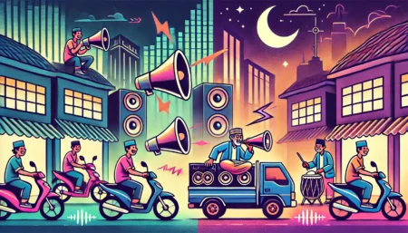 Dari Kentongan ke Sound Horeg: Transformasi Tradisi Sahur di Jawa Timur ilustrasi AI