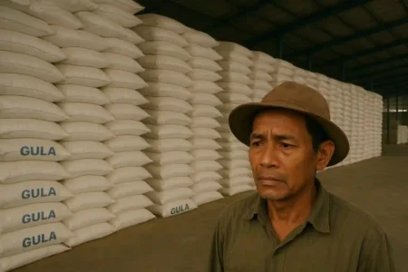 Ilustrasi stok gula (foto AI)