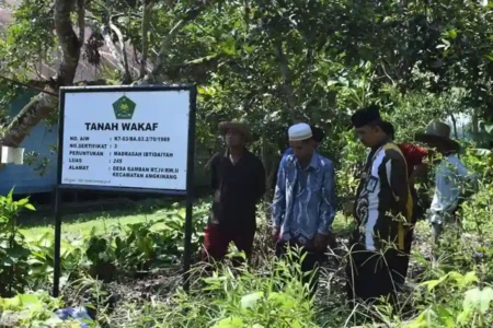 Tanah wakaf di Hulu Sungai Selatan, Provinsi Kalimantan Selatan (foto: Dok Kanwil Kemenag Kalsel)