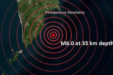 Gempa Magnitudo 6,0 Guncang Wilayah Selatan Vilyuchinsk Rusia Kamchatka (beritajatim.id) - Titik gempa berkekuatan magnitudo 6,0, berlokasi 166 km sebelah tenggara Vilyuchinsk, Distrik Yelizovsky, Kamchatka, Rusia (sumber foto: VolcanoDiscovery)