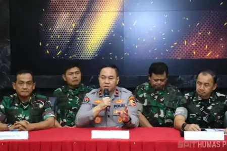 Karo Penmas Divisi Humas Polri Brigjen Pol Trunoyudo Wisnu Andiko di Mabes TNI, Cilangkap, Jakarta Timur