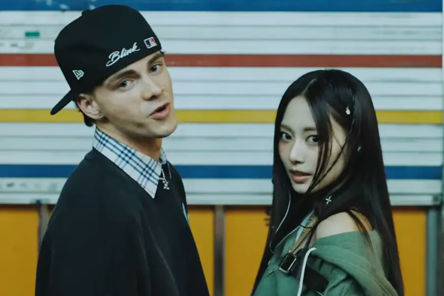 Tzuyu TWICE Rilis Lagu Duet Blink Bareng Corbyn Besson, Eks Why Don’t We Tangkapan layar video musik Corbyn Besson dan TZUYU TWICE, Blink (sumber: Youtube @Corbyn Besson)