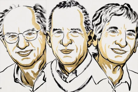 John Clarke, Michel H. Devoret, dan John M. Martinis (sumber: nobelprize.org)