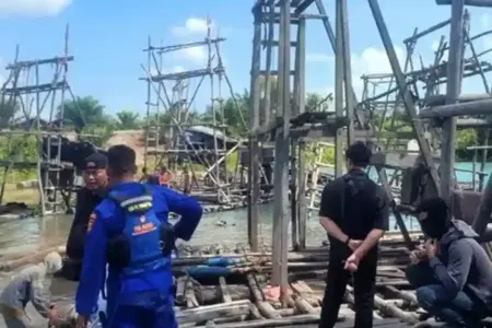 Tambang timah ilegal di Bangka (foto: Dok Humas Polri)