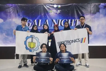 Tim Spektronics ITS menorehkan prestasi di Ichedece 2025 dengan mobil kimia ASEP berbasis Al-Air Battery, meraih 1st Runner Up dan Best Presentation.