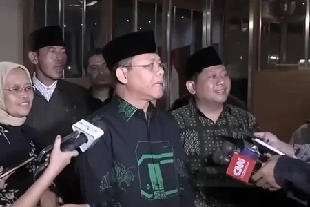 Menkumham Tegaskan Islah PPP Murni Inisiatif Internal, Bukan Campur Tangan Presiden Prabowo Muhamad Mardiono saat memberikan keterangan di depan awak media